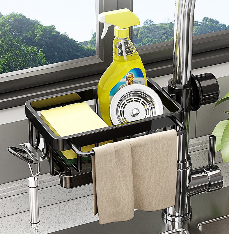 Sink Drain Rack Sponge Storage