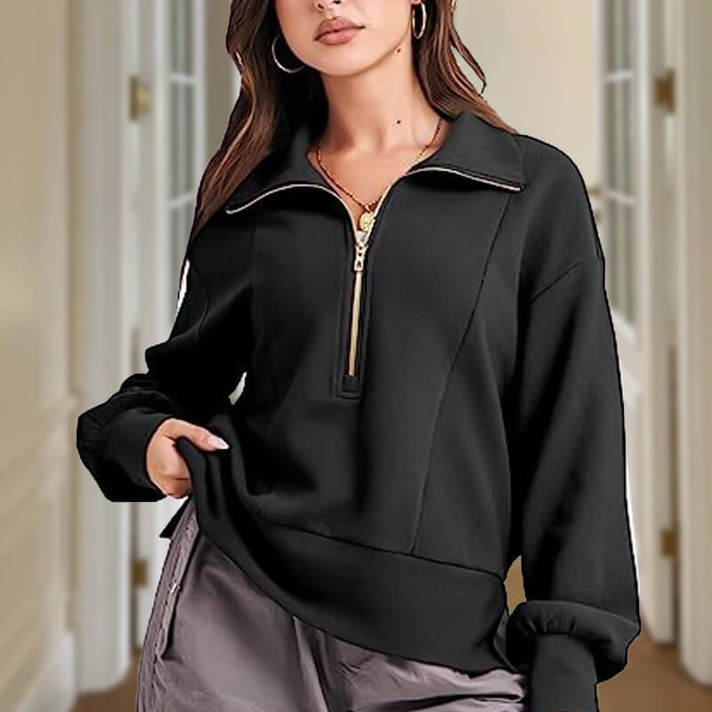 🔥2023 popular hot sale🔥 women's loose zipper collar coat