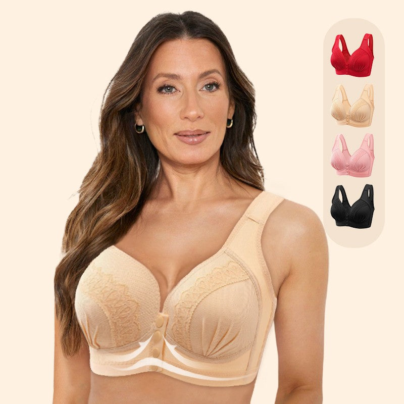 π2025 Front Button Breathable Skin-Friendly Cotton Bra