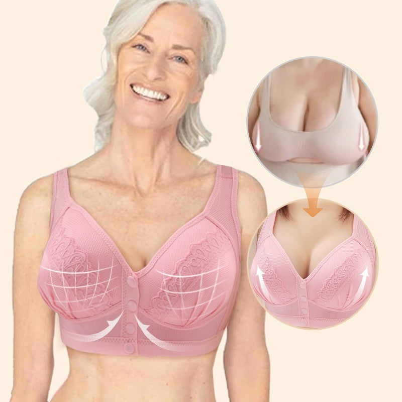 π2025 Front Button Breathable Skin-Friendly Cotton Bra