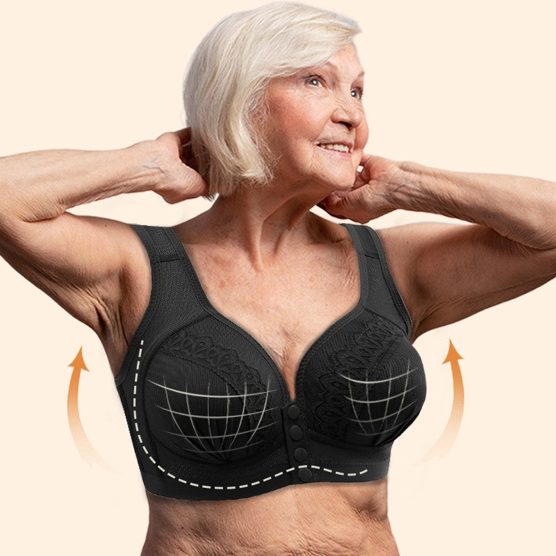 π2025 Front Button Breathable Skin-Friendly Cotton Bra