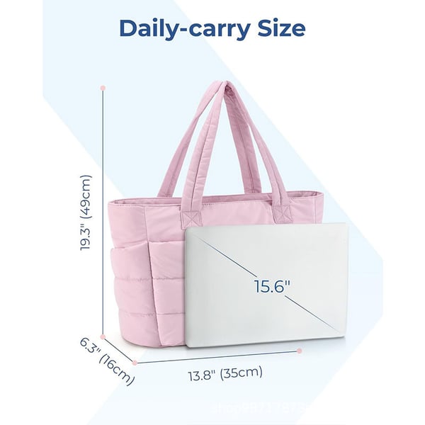 👜Women's Waterproof Bubble Bag 20L Fluffy Tote Bag Quilted Laptop Shoulder Handbag
