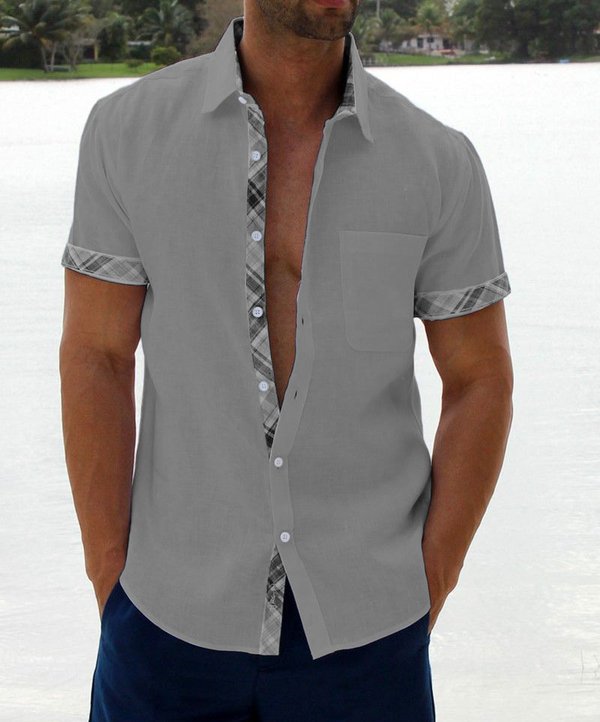 Summer Sale -Men's Casual Plaid Collar Button Shirt