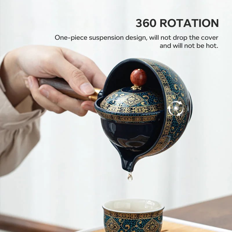 š„49% OFFš„New Rotating Teapotš„With 4 Cups And Suitcase - New 360° Rotating Teapot