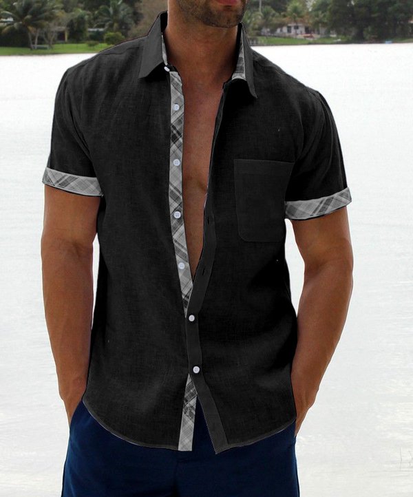 Summer Sale -Men's Casual Plaid Collar Button Shirt