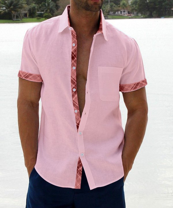 Summer Sale -Men's Casual Plaid Collar Button Shirt