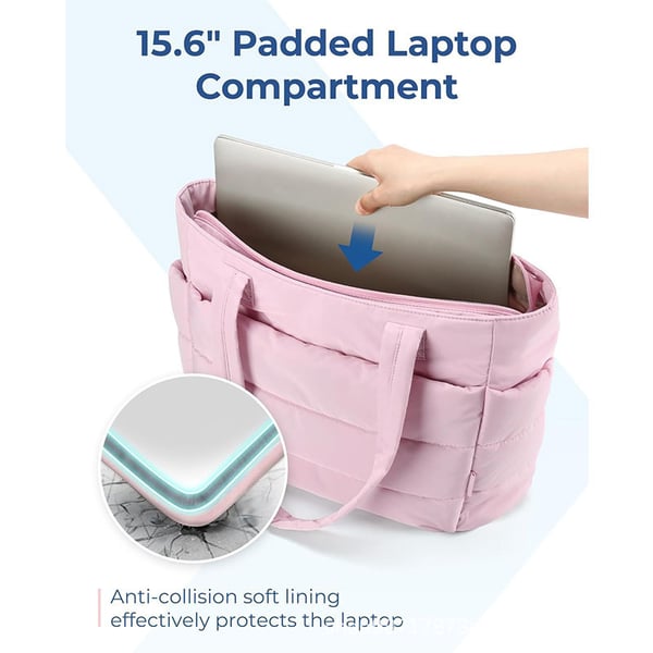 👜Women's Waterproof Bubble Bag 20L Fluffy Tote Bag Quilted Laptop Shoulder Handbag