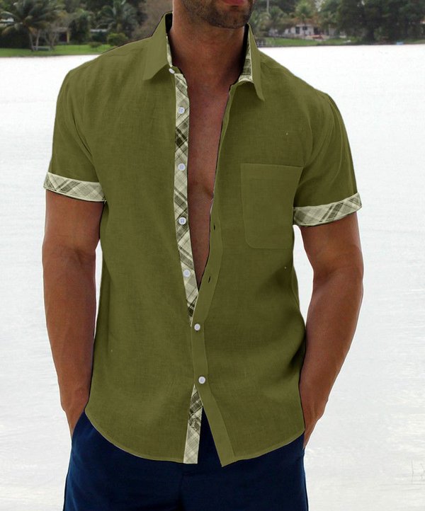 Summer Sale -Men's Casual Plaid Collar Button Shirt