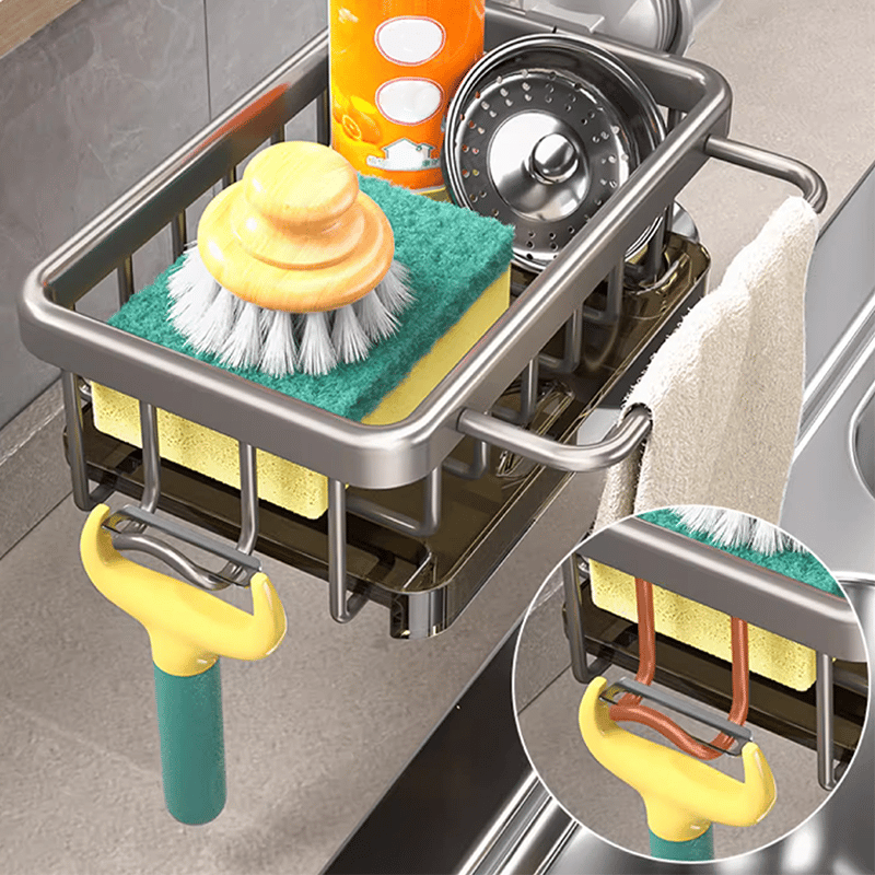 Sink Drain Rack Sponge Storage