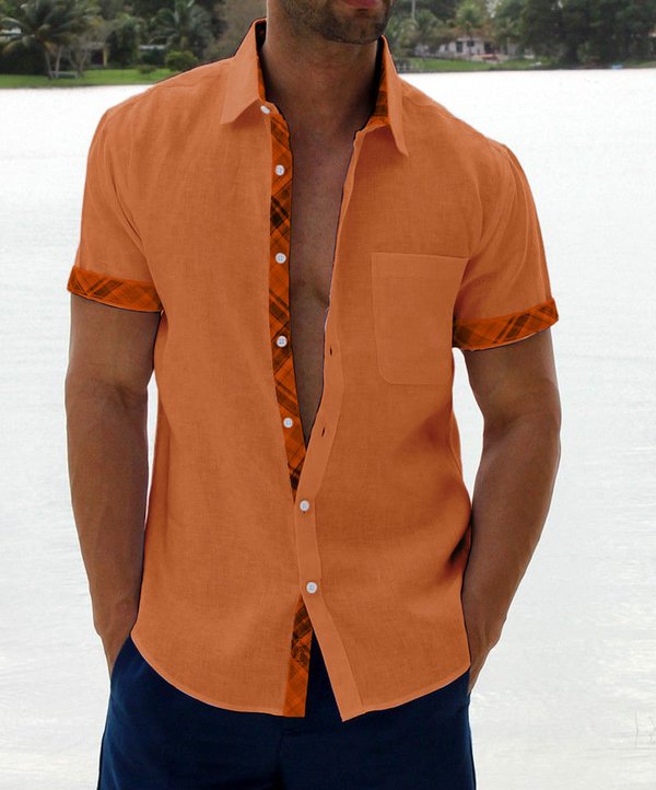 Summer Sale -Men's Casual Plaid Collar Button Shirt