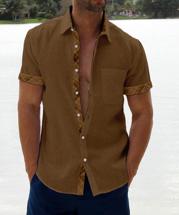 Summer Sale -Men's Casual Plaid Collar Button Shirt