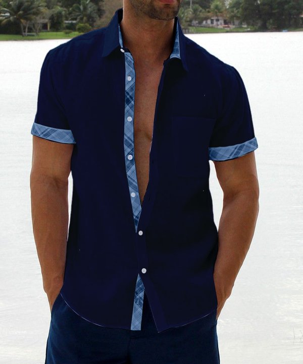 Summer Sale -Men's Casual Plaid Collar Button Shirt
