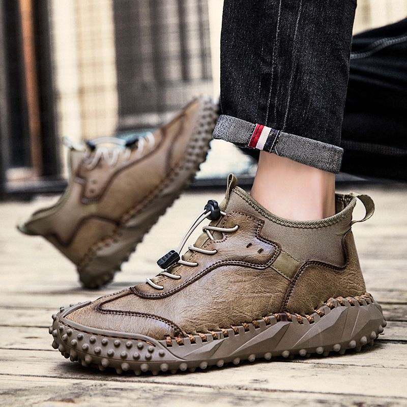 【49% OFF】 Men's hand-stitched leather casual sneakers🔥Buy 2 pairs,Free Shipping 🔥