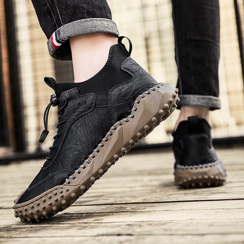 【49% OFF】 Men's hand-stitched leather casual sneakers🔥Buy 2 pairs,Free Shipping 🔥