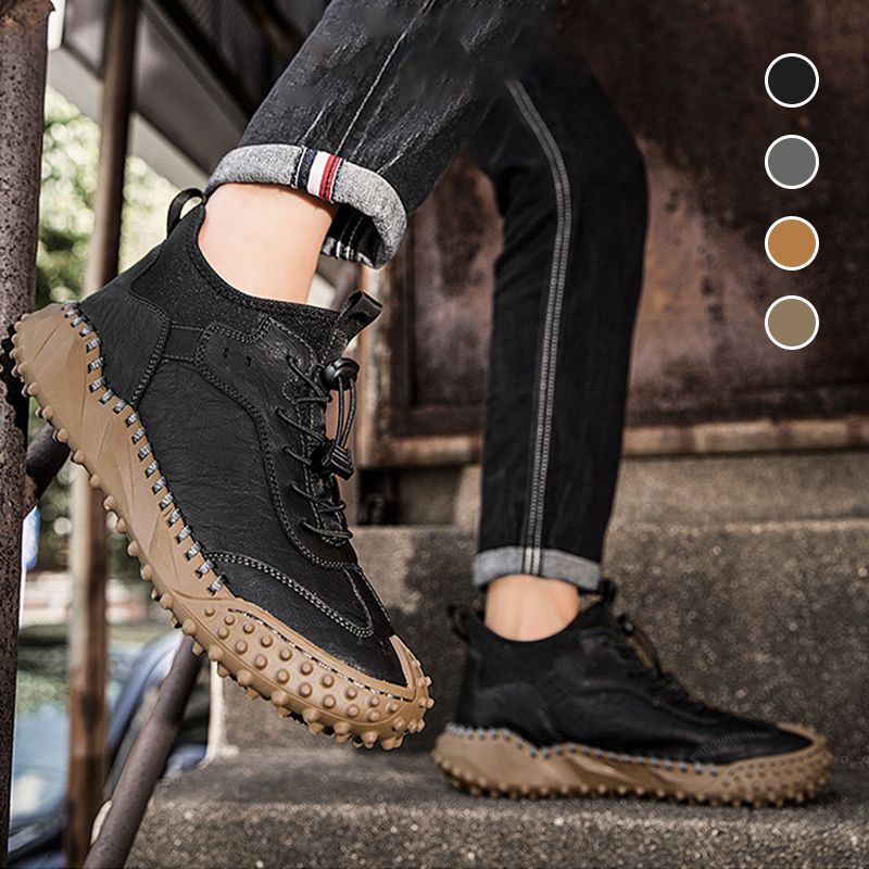 【49% OFF】 Men's hand-stitched leather casual sneakers🔥Buy 2 pairs,Free Shipping 🔥