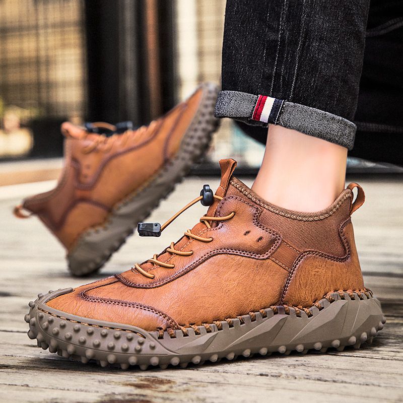 【49% OFF】 Men's hand-stitched leather casual sneakers🔥Buy 2 pairs,Free Shipping 🔥