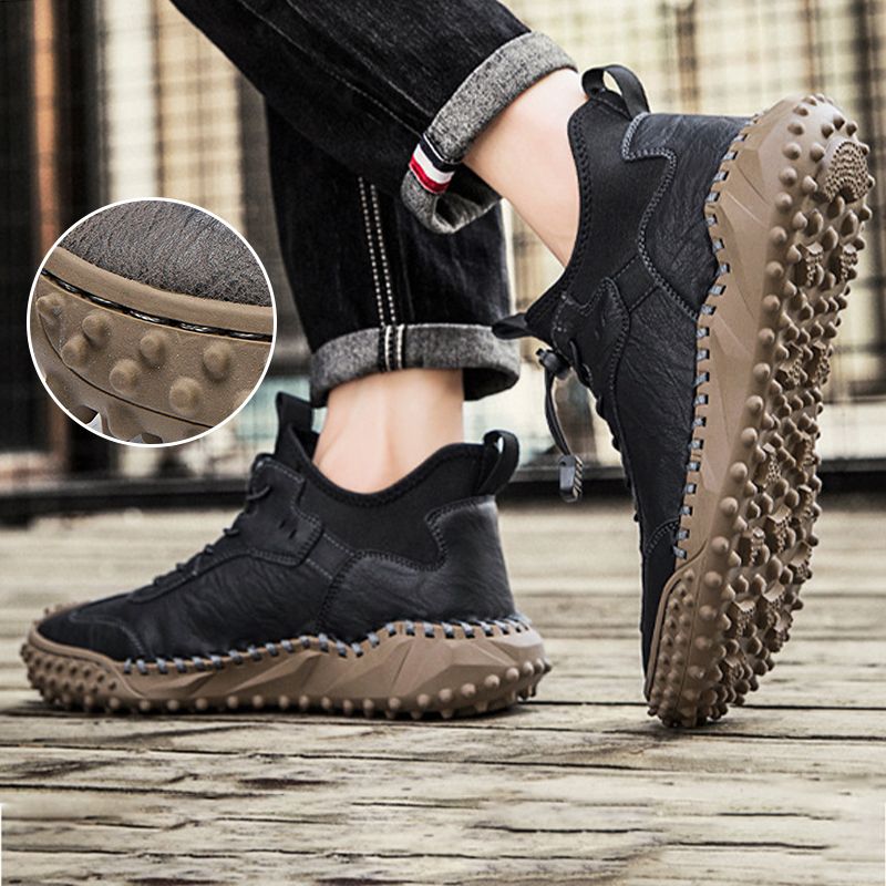 【49% OFF】 Men's hand-stitched leather casual sneakers🔥Buy 2 pairs,Free Shipping 🔥