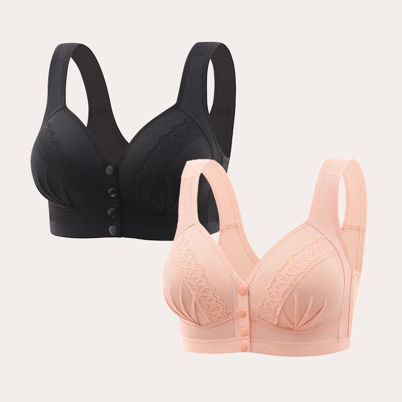 π2025 Front Button Breathable Skin-Friendly Cotton Bra