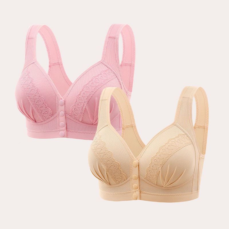 π2025 Front Button Breathable Skin-Friendly Cotton Bra