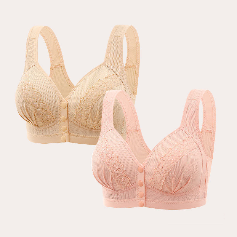 π2025 Front Button Breathable Skin-Friendly Cotton Bra