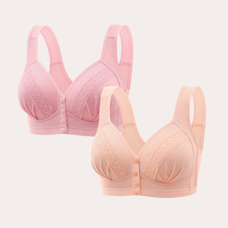 π2025 Front Button Breathable Skin-Friendly Cotton Bra