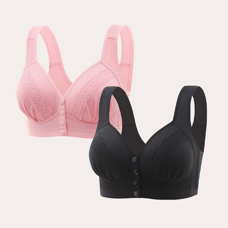 π2025 Front Button Breathable Skin-Friendly Cotton Bra