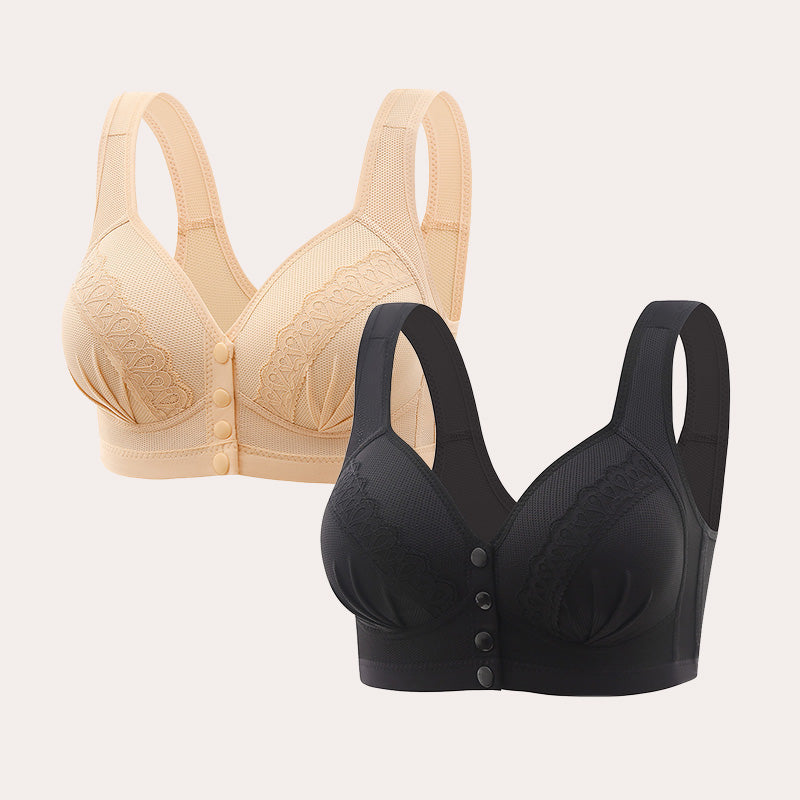 π2025 Front Button Breathable Skin-Friendly Cotton Bra