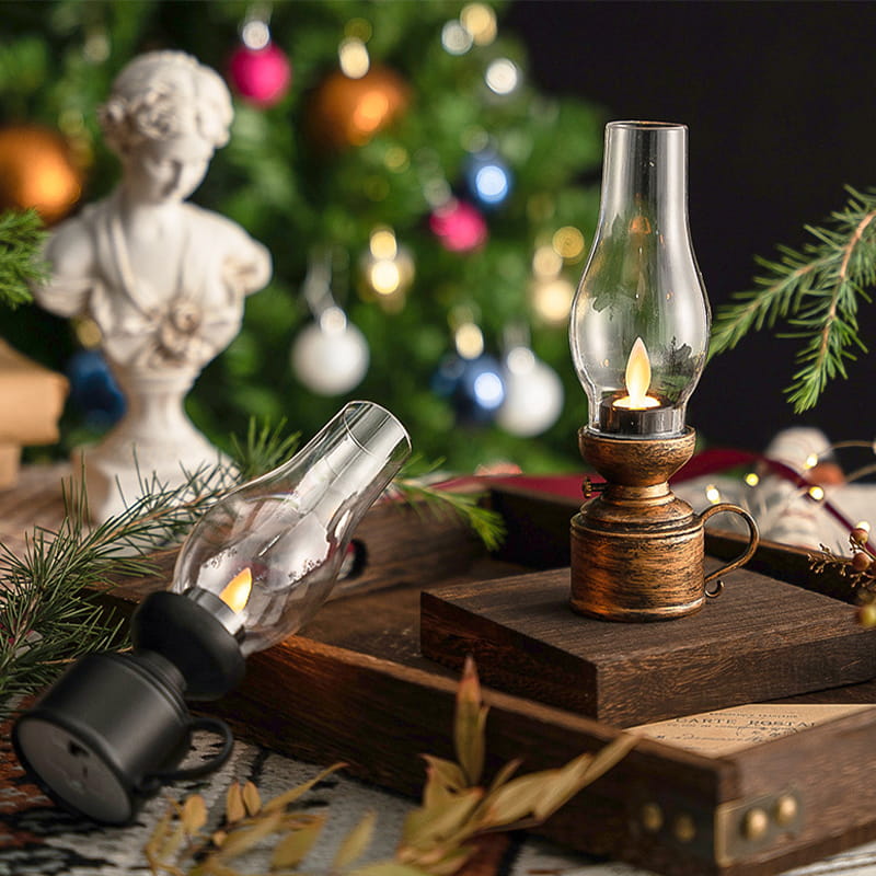 Halloween Carnival Nightš„š„LED Vintage Kerosene Lamp Electronic Swing Candle