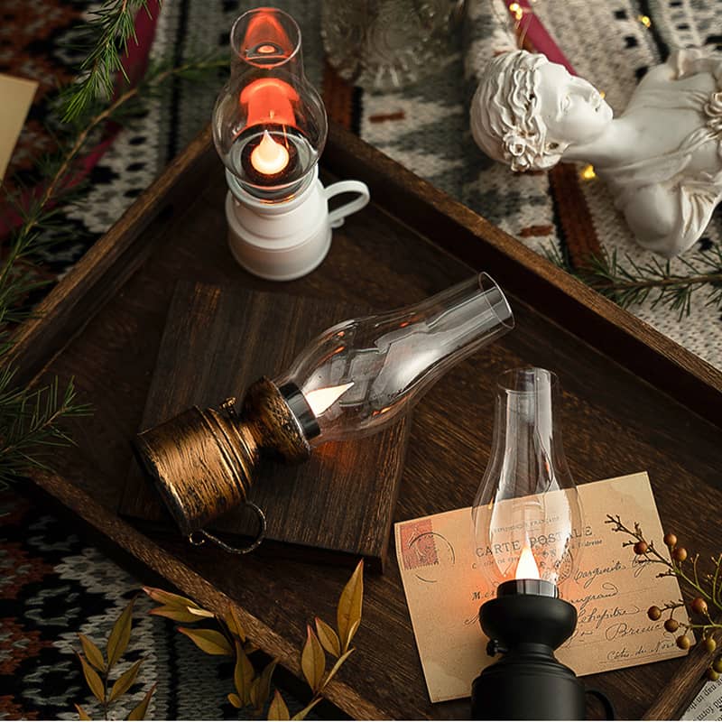 Halloween Carnival Nightš„š„LED Vintage Kerosene Lamp Electronic Swing Candle