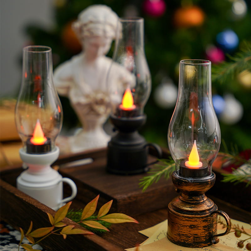 Halloween Carnival Nightš„š„LED Vintage Kerosene Lamp Electronic Swing Candle