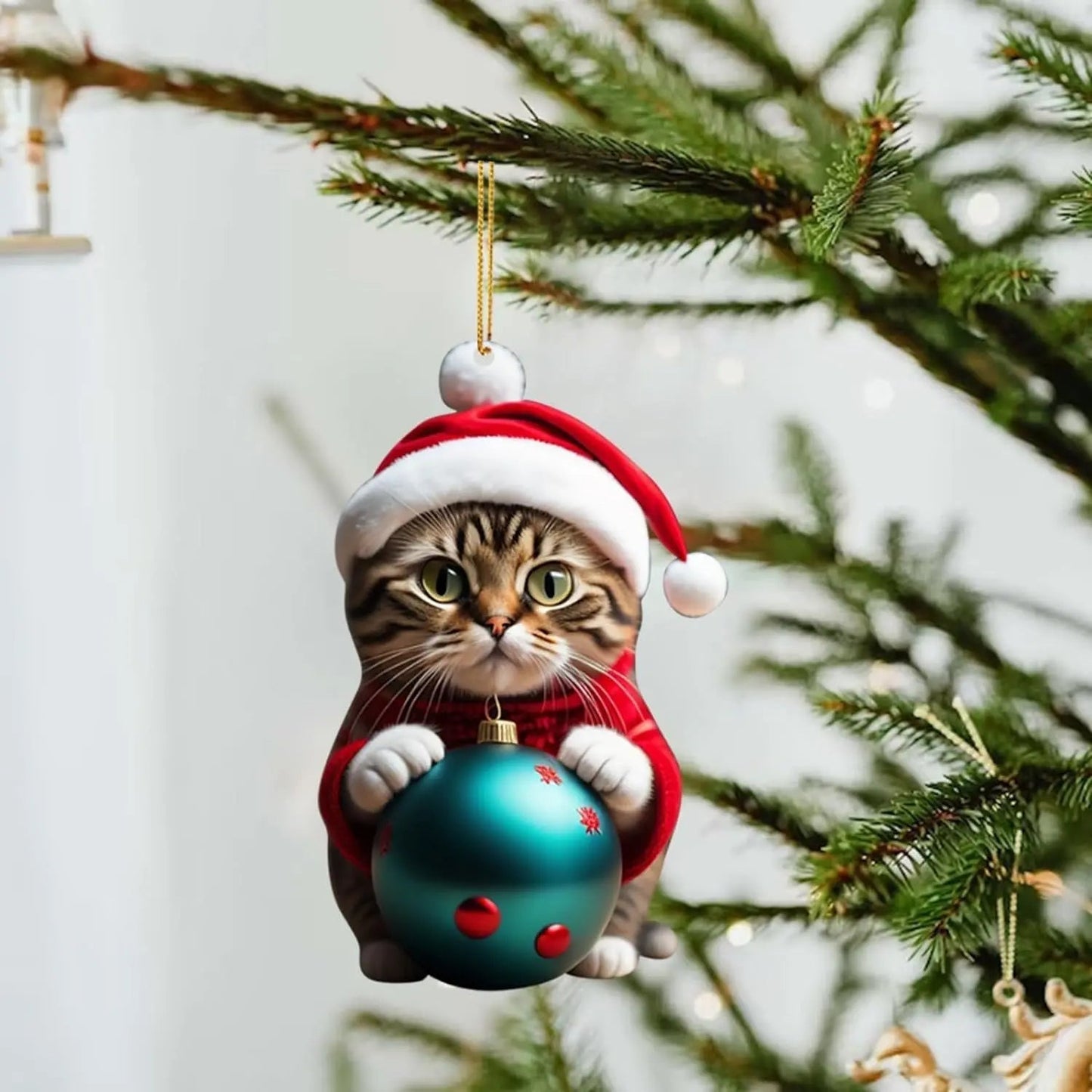 🎄10 piece 😻 Cat Christmas tree ornaments. Hanging cat ornaments