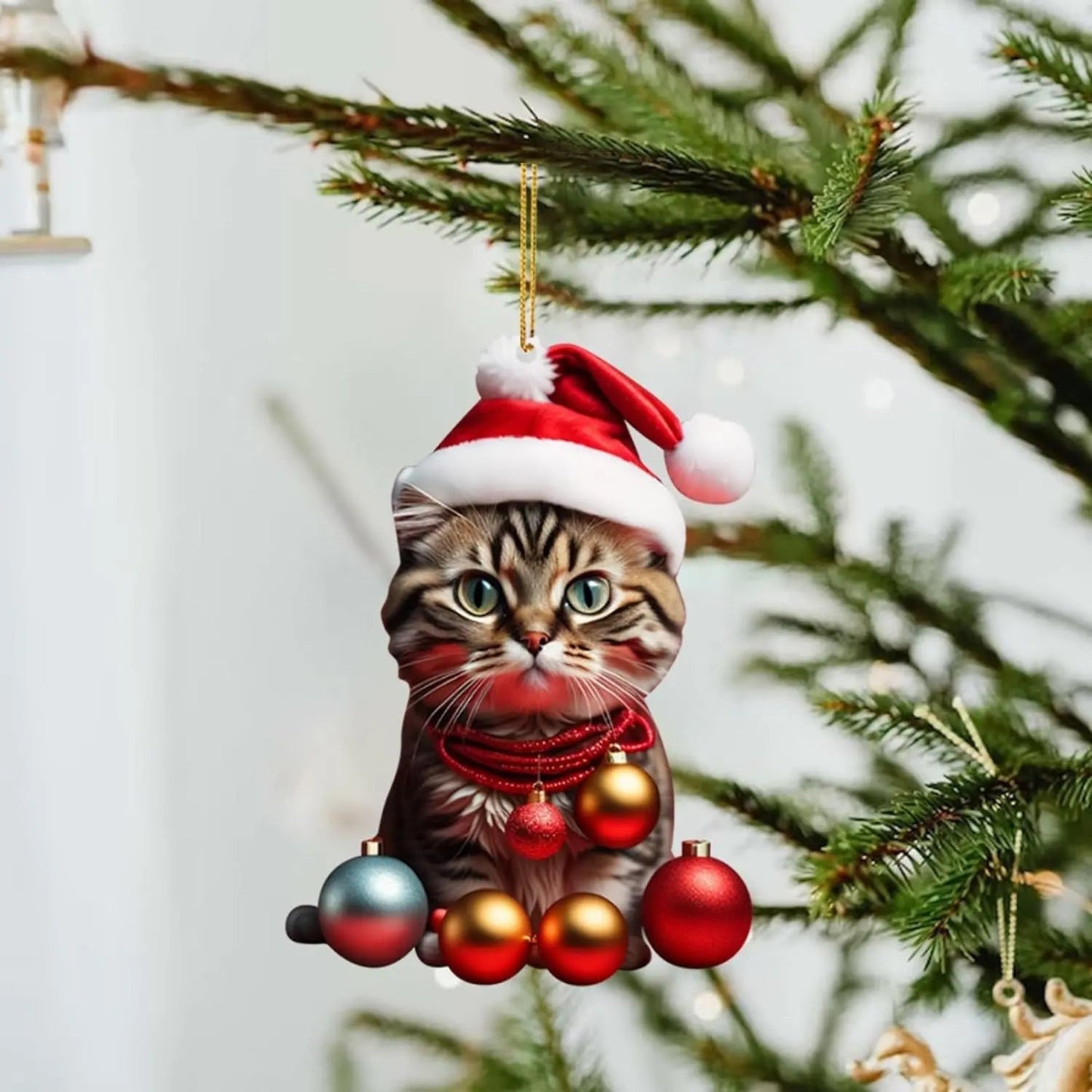 🎄10 piece 😻 Cat Christmas tree ornaments. Hanging cat ornaments