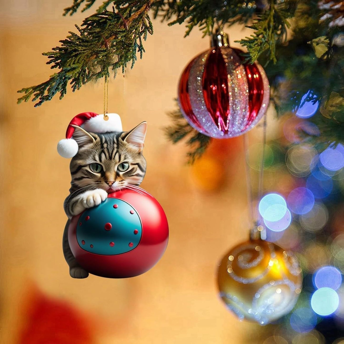 🎄10 piece 😻 Cat Christmas tree ornaments. Hanging cat ornaments