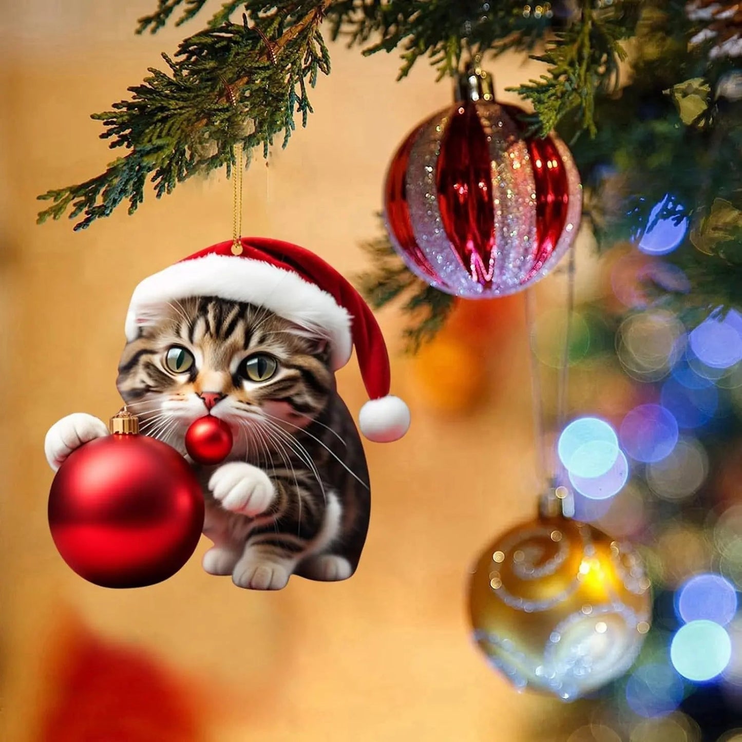 🎄10 piece 😻 Cat Christmas tree ornaments. Hanging cat ornaments