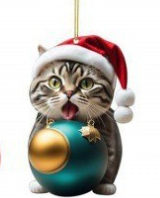 🎄10 piece 😻 Cat Christmas tree ornaments. Hanging cat ornaments