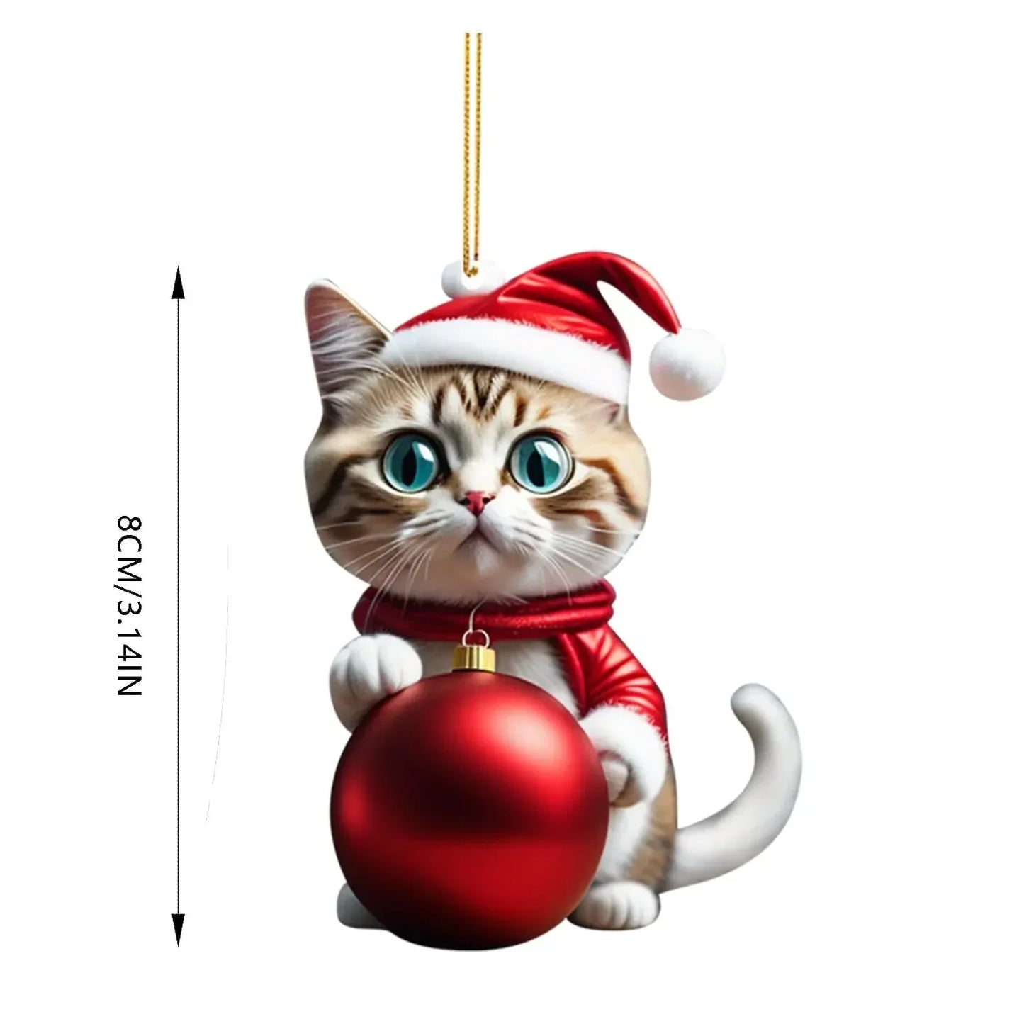 🎄10 piece 😻 Cat Christmas tree ornaments. Hanging cat ornaments