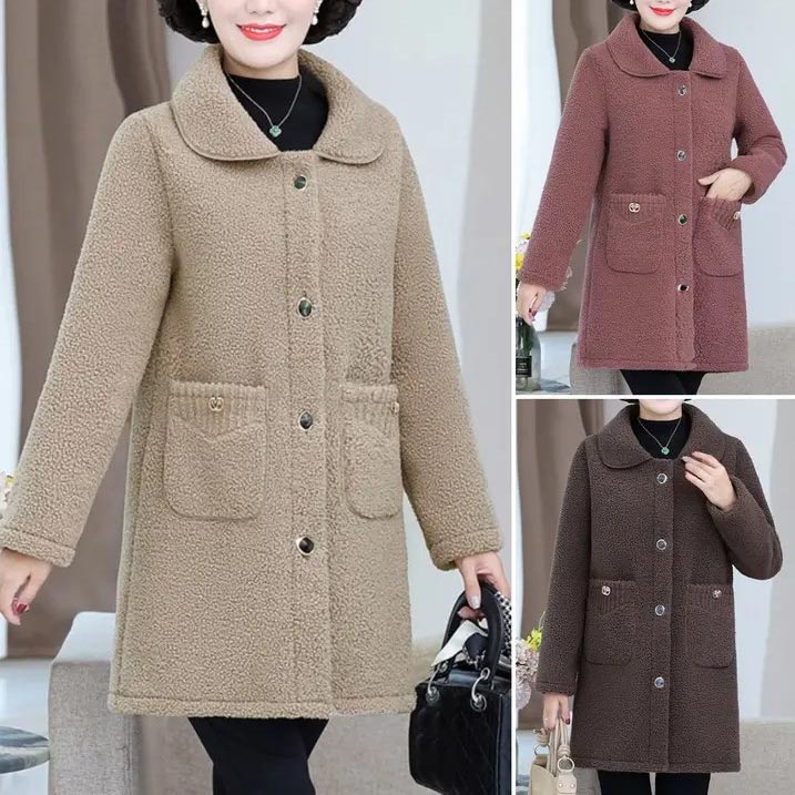 Faux Cashmere Thickened Mid-length Coat for Women