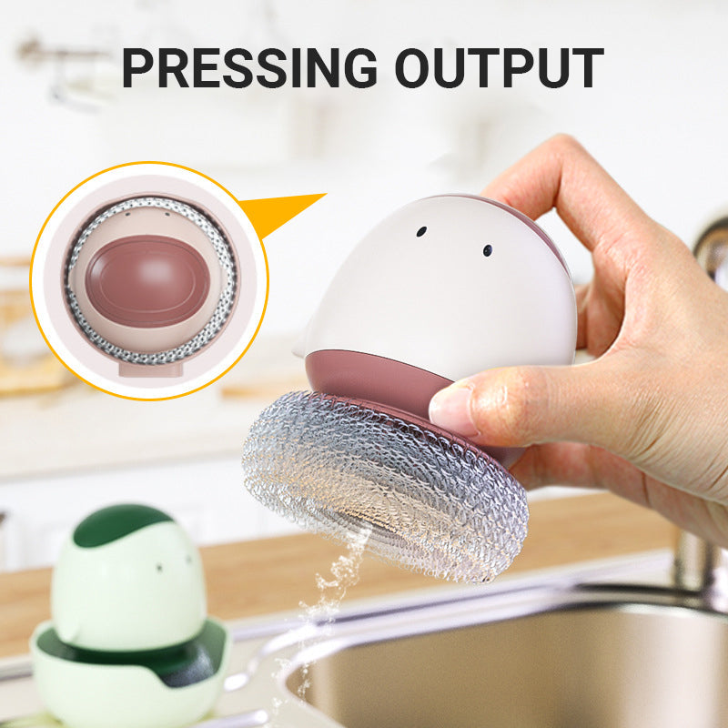 Cute Steel Scrubber with Integrated Detergent Dispenser