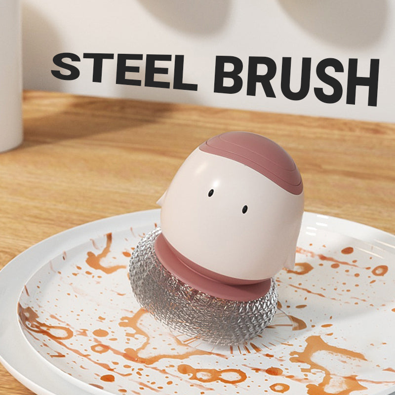 Cute Steel Scrubber with Integrated Detergent Dispenser