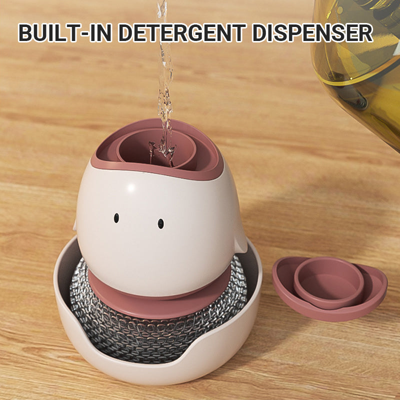 Cute Steel Scrubber with Integrated Detergent Dispenser