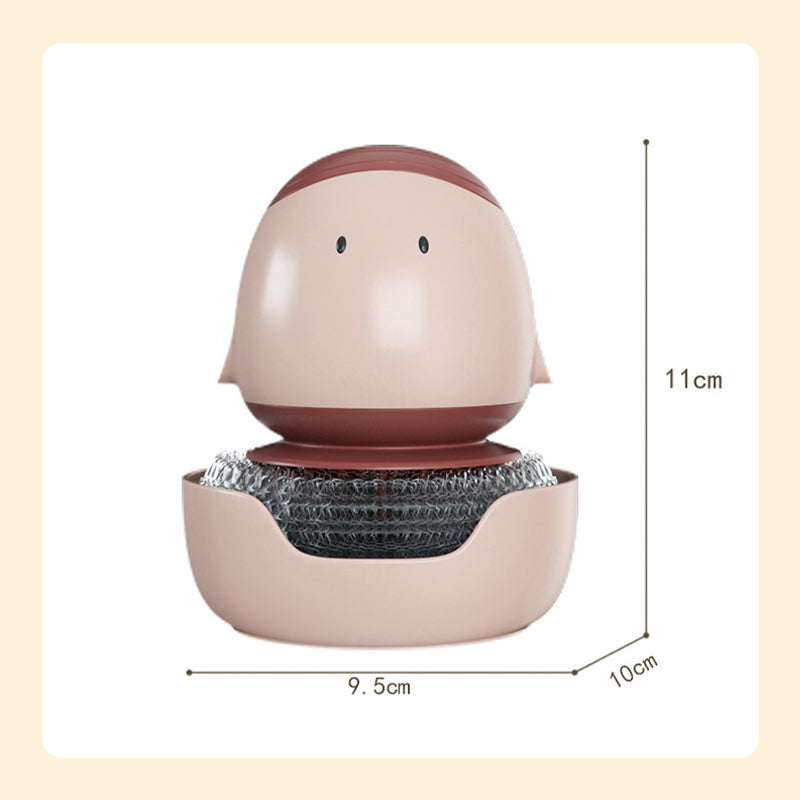 Cute Steel Scrubber with Integrated Detergent Dispenser
