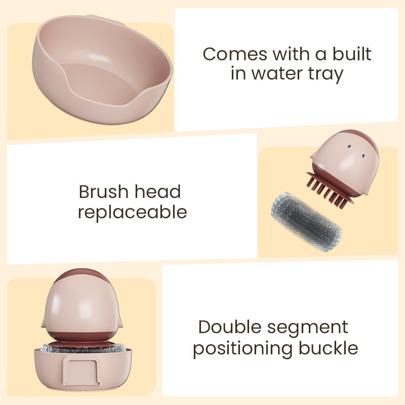 Cute Steel Scrubber with Integrated Detergent Dispenser