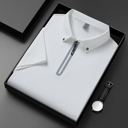 🔥Premium Ice Silk Polo Shirt for Men, Quick Dry and Breathable🔥(Buy 2 Free Shipping)