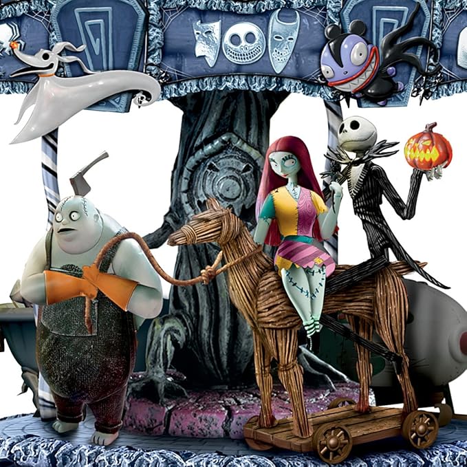 The Nightmare Before Christmas Rotating Musical Carousel Sculpture: Lights Up