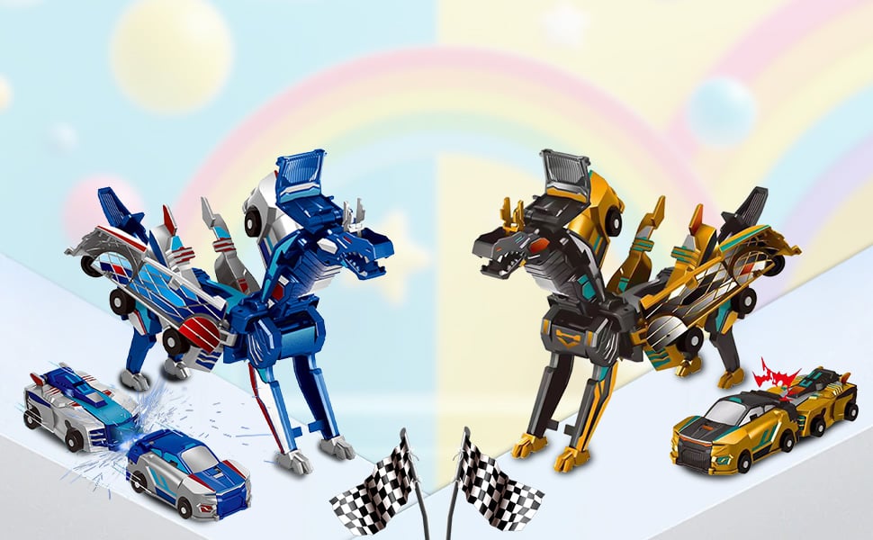🎁Children's Day Special✨ Collision Transforming Dinosaur Car Toy