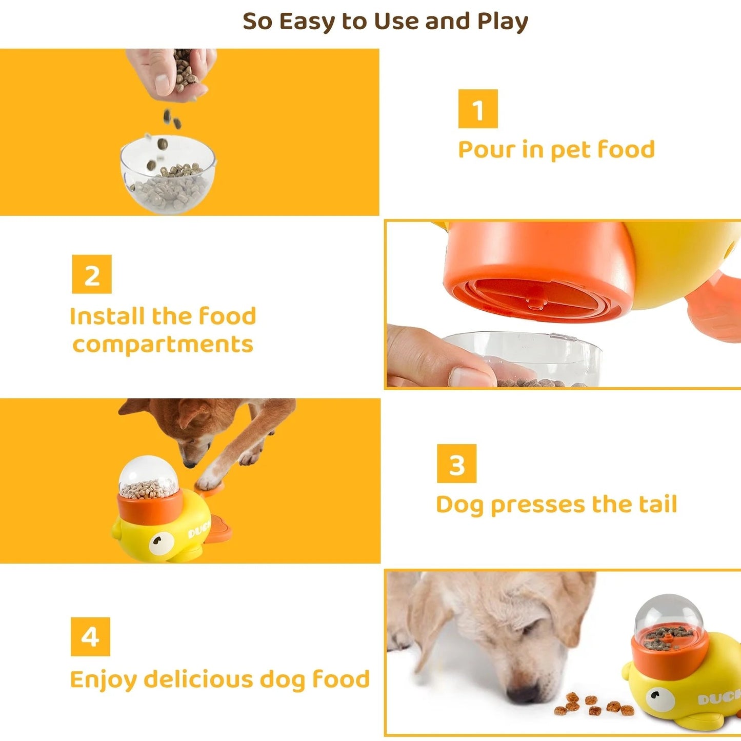 🏆Flash Sale⚡Little Yellow Duck Pet Feeder - Interactive Pecking Fun for Kids!