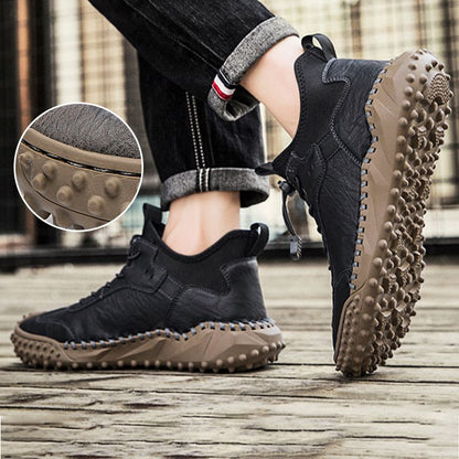 【49% OFF】 Men's hand-stitched leather casual sneakers🔥Buy 2 pairs，Free Shipping 🔥