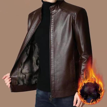 ✨New Arrival✨Men’s Warm Plush Lining Leather Jacket