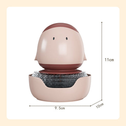 Cute Steel Scrubber with Integrated Detergent Dispenser
